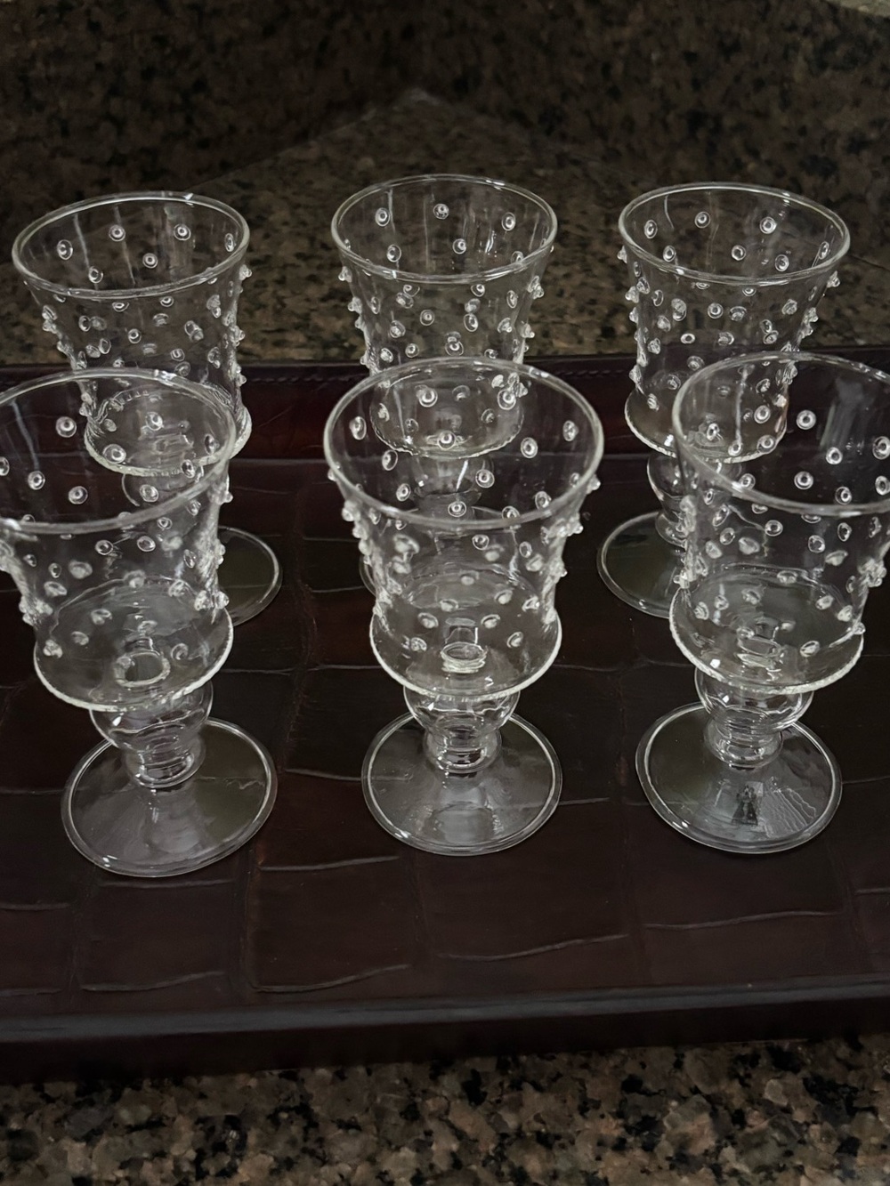 Abigails Liqueur Glass Set with Small Dots ~ Set of 6